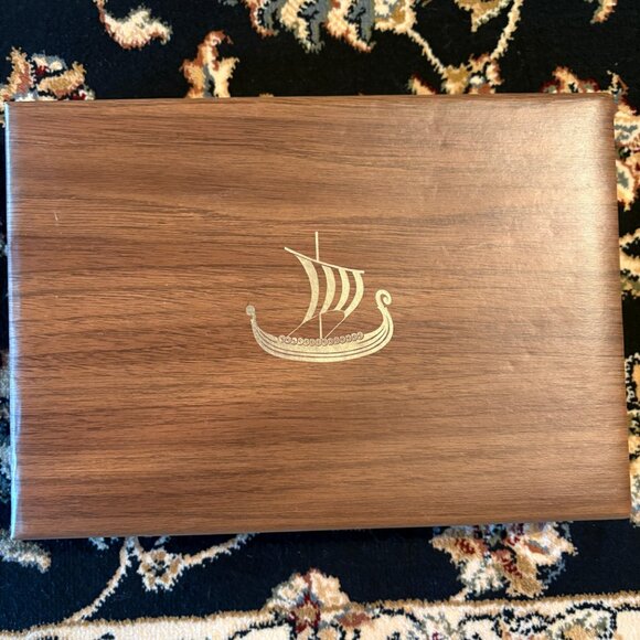 Mode Danish 6 STEAK KNIVES Stainless Sheffield England Teak Wood Handles Vintage - Picture 4 of 5